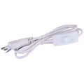 Power cable 220V Europlug to C7 1.5m white with switch Power cable 220V Europlug to C7 1.5m white with switch