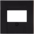 KOPP Cover plate Matte Black HK07 1–3 TAE/2 USB 70×70×10 mm
