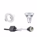 6W LED Spot Set - Tiltable Round Recessed Spotlight Matte White with GU10 Fitting