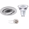 Pragmi Aerony Pro 4W LED Spot Set - Kantelbare, Dimbare Ronde Inbouwspot, Mat Zilver, GU10, Natuurlijk Wit 4000K Pragmi Aerony Pro 4W LED Spot Set - Kantelbare, Dimbare Ronde Inbouwspot, Mat Zilver, GU10, Natuurlijk Wit 4000K