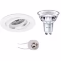LED Spot Set - 4W Dimmable Tiltable Round Recessed Spotlight - Matte White, Natural White 4000K LED Spot Set - 4W Dimmable Tiltable Round Recessed Spotlight - Matte White, Natural White 4000K