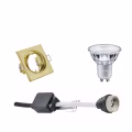 Dimmable LED recessed spotlight 9W - Tiltable square matte gold spotlight GU10 Dimmable LED recessed spotlight 9W - Tiltable square matte gold spotlight GU10