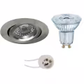 LED Spot Set 4W - Tiltable Round Recessed Spotlight Matte Nickel, Dimmable, GU10 LED Spot Set 4W - Tiltable Round Recessed Spotlight Matte Nickel, Dimmable, GU10