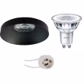 LED Spot Set - 4W Dimbare Ronde Inbouwspot Mat Zwart - Natuurlijk Wit LED Spot Set - 4W Dimbare Ronde Inbouwspot Mat Zwart - Natuurlijk Wit