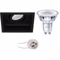 LED Spot Set 3W - Kantelbare, Dimbare Vierkante Inbouwspot Mat Zwart - Warm Wit LED Spot Set 3W - Kantelbare, Dimbare Vierkante Inbouwspot Mat Zwart - Warm Wit