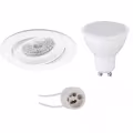 LED Spotlight Set 6W - Dimmable Round Recessed Spotlight Tiltable - Matte White Warm White LED Spotlight Set 6W - Dimmable Round Recessed Spotlight Tiltable - Matte White Warm White