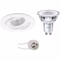LED Spot Set - 3W Dimmable Tiltable Round Recessed Spotlight Matt White Ø82mm LED Spot Set - 3W Dimmable Tiltable Round Recessed Spotlight Matt White Ø82mm