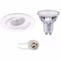 Dimmable LED Spot Set - Round Tiltable Recessed Spotlight 7W LED Warm White