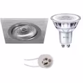 6W LED Spot Set - Tiltable Square White Recessed Spotlight GU10 6W LED Spot Set - Tiltable Square White Recessed Spotlight GU10