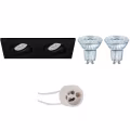 Dimbare Kantelbare LED Spot Set 4W - Mat Zwarte Inbouwspot GU10, Natuurlijk Wit Dimbare Kantelbare LED Spot Set 4W - Mat Zwarte Inbouwspot GU10, Natuurlijk Wit