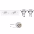 5W LED Recessed Spotlight Set - Tiltable White Spotlight GU10 - Warm White Light 5W LED Recessed Spotlight Set - Tiltable White Spotlight GU10 - Warm White Light