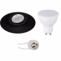 6W Dimmable LED Spot Set - Matte Black Tiltable Round Recessed Spot Ø150mm