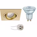 LED Spot Set - Tiltable Square Dimmable Recessed Spotlight 4W LED Matte Gold LED Spot Set - Tiltable Square Dimmable Recessed Spotlight 4W LED Matte Gold