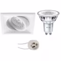 Kantelbare Vierkante LED Inbouwspot 5W - Witte LED Spot met GU10 Fitting Kantelbare Vierkante LED Inbouwspot 5W - Witte LED Spot met GU10 Fitting