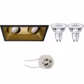 LED Spot Set - 4W Dimmable Tiltable Recessed Spot Light Matte Black/Gold - GU10 LED Spot Set - 4W Dimmable Tiltable Recessed Spot Light Matte Black/Gold - GU10