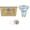 Dimmable LED Spotlight Set - Square Recessed Spotlight 4W LED Matte Gold Natural White