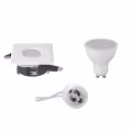 LED Spotlight Set 8W - Square White IP65 Recessed Spotlight with GU10 Fitting - Bright Cool White LED Spotlight Set 8W - Square White IP65 Recessed Spotlight with GU10 Fitting - Bright Cool White
