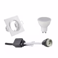 LED Spot Set 6W - Tiltable Recessed Spotlight Square Matt White - Bright 6400K LED Spot Set 6W - Tiltable Recessed Spotlight Square Matt White - Bright 6400K