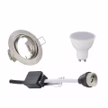 LED Spot Set 4W - Kantelbare Ronde Inbouwspot met GU10 Fitting, Mat Nikkel, Warm Wit LED Spot Set 4W - Kantelbare Ronde Inbouwspot met GU10 Fitting, Mat Nikkel, Warm Wit