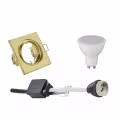 LED Spotlight Set - Tiltable Square Recessed Spotlight 4W LED - Matte Gold Warm White LED Spotlight Set - Tiltable Square Recessed Spotlight 4W LED - Matte Gold Warm White