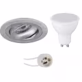 LED Spot Set 6W - Tiltable Round Recessed Spotlight GU10 White Matte Silver LED Spot Set 6W - Tiltable Round Recessed Spotlight GU10 White Matte Silver