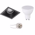 LED Spot Set 8W - Tiltable Square Recessed Spotlight Matte Black - Bright Cool White 6400K LED Spot Set 8W - Tiltable Square Recessed Spotlight Matte Black - Bright Cool White 6400K