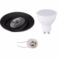 LED Spot Set - 4W Kantelbare Ronde Inbouwspot Mat Zwart - GU10 Fitting LED Spot Set - 4W Kantelbare Ronde Inbouwspot Mat Zwart - GU10 Fitting