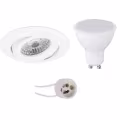 LED Spotlight Set 6W - Tiltable, Round White Recessed Spotlight with GU10 Fitting LED Spotlight Set 6W - Tiltable, Round White Recessed Spotlight with GU10 Fitting