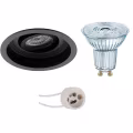 LED Spot Set - Inbouwspot Ronde Kantelbare Dimbare Spot Mat Zwart 4W LED LED Spot Set - Inbouwspot Ronde Kantelbare Dimbare Spot Mat Zwart 4W LED