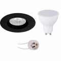 LED Spotlight Set 8W - Matte Black Round Recessed Spotlight GU10 - Bright Cool White 6400K LED Spotlight Set 8W - Matte Black Round Recessed Spotlight GU10 - Bright Cool White 6400K