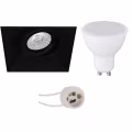 LED Spot Set 8W - Kantelbare Vierkante Inbouwspot Mat Zwart, Helder Koud Wit 6400K LED Spot Set 8W - Kantelbare Vierkante Inbouwspot Mat Zwart, Helder Koud Wit 6400K