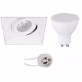 LED Spot Set 4W - Kantelbare Inbouw Vierkante Spot Mat Wit, Warm Wit 3000K LED Spot Set 4W - Kantelbare Inbouw Vierkante Spot Mat Wit, Warm Wit 3000K
