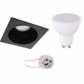 LED Spotlight Set 6W - Recessed Square Spotlight Matte Black & White Spotlight GU10 Warm White LED Spotlight Set 6W - Recessed Square Spotlight Matte Black & White Spotlight GU10 Warm White