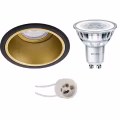Pragmi Minko Pro 4W LED Spot Set - Dimbare Ronde Inbouwspot Mat Zwart/Goud Pragmi Minko Pro 4W LED Spot Set - Dimbare Ronde Inbouwspot Mat Zwart/Goud