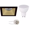 LED Spot Set 4W - Recessed Square Spot Matte Black/Gold, Bright Cool White 6400K LED Spot Set 4W - Recessed Square Spot Matte Black/Gold, Bright Cool White 6400K