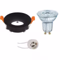 Dimmable 5W LED Spotlight Set - Round Recessed Spotlight Matte Black - Natural White 4000K, GU10 Dimmable 5W LED Spotlight Set - Round Recessed Spotlight Matte Black - Natural White 4000K, GU10