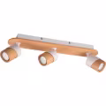 LED Ceiling Spotlight - Trion Arnia - GU10 Fitting - 3 Lights - Round - Wood/White - Natural Wood LED Ceiling Spotlight - Trion Arnia - GU10 Fitting - 3 Lights - Round - Wood/White - Natural Wood