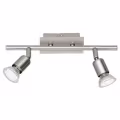 LED Plafondspot - Trion Nimo - GU10 Fitting - 6W - Warm Wit 3000K - 2-lichts - Rechthoek - Mat Nikkel - Aluminium LED Plafondspot - Trion Nimo - GU10 Fitting - 6W - Warm Wit 3000K - 2-lichts - Rechthoek - Mat Nikkel - Aluminium