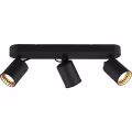 LED Plafondspot - Trion Pirlo - GU10 Fitting - 3-lichts - Rechthoek - Mat Zwart - Aluminium LED Plafondspot - Trion Pirlo - GU10 Fitting - 3-lichts - Rechthoek - Mat Zwart - Aluminium