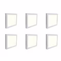 LED Downlight 6-pack - Surface Mounted Square 18W - Natural White 4200K - Matte White Aluminum - 225mm LED Downlight 6-pack - Surface Mounted Square 18W - Natural White 4200K - Matte White Aluminum - 225mm