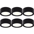 LED Downlight 6 Pack - Opbouw Rond Hoog 15W - Natuurlijk Wit 4200K - Mat Zwart Aluminium - Ø180mm LED Downlight 6 Pack - Opbouw Rond Hoog 15W - Natuurlijk Wit 4200K - Mat Zwart Aluminium - Ø180mm