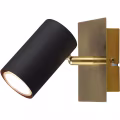 LED wall spotlight - Trion Milona - GU10 fitting - 1 light - Round - Matte black/gold - Aluminum LED wall spotlight - Trion Milona - GU10 fitting - 1 light - Round - Matte black/gold - Aluminum