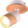 LED ceiling spotlight - Trion Arnia - GU10 fitting - 1 light - Round - Wood/White - Natural wood LED ceiling spotlight - Trion Arnia - GU10 fitting - 1 light - Round - Wood/White - Natural wood