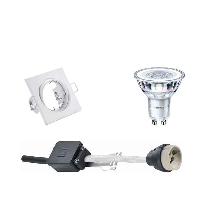 LED Vierkante Inbouwspot 3W GU10 Dimbaar 2700K Lichtbronnen