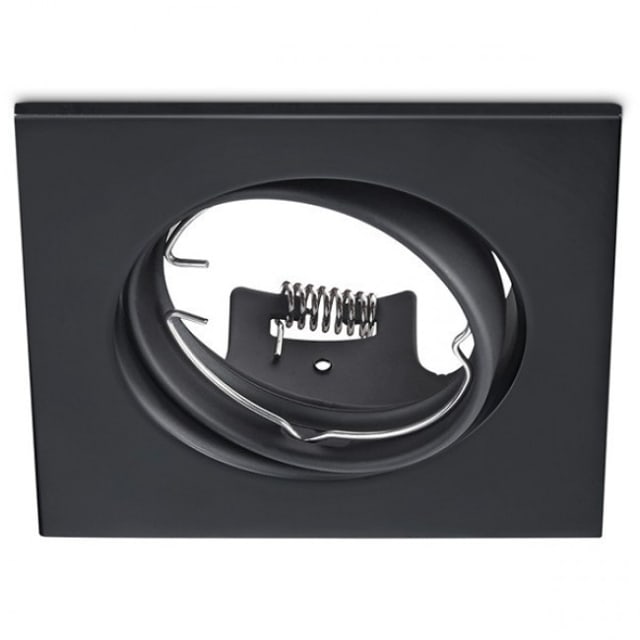 HLW LED Philips 4W LED Spot Set - Kantelbare Mat Zwarte Vierkante Inbouwspot GU10 HLW LED Philips 4W LED Spot Set - Kantelbare Mat Zwarte Vierkante Inbouwspot GU10