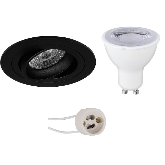 Dimbare LED inbouwspot GU10 6W 390lm kantelbaar mat zwart Lichtbronnen