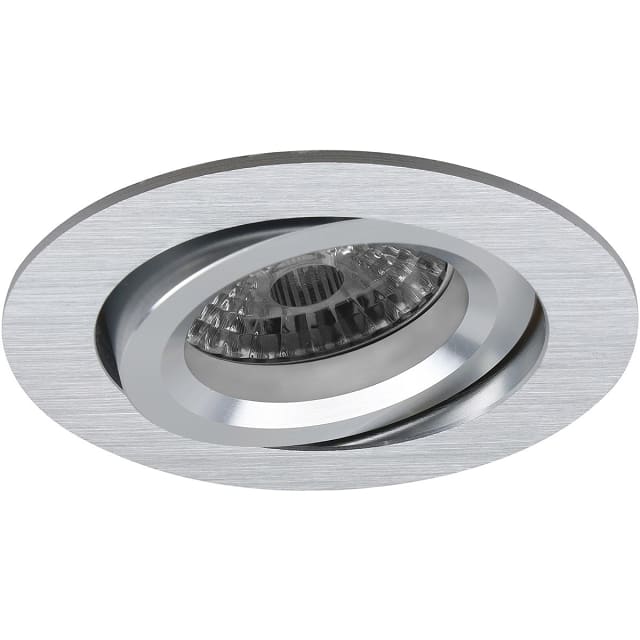 Mat zilveren kantelbare LED inbouwspot GU10 4,6W 4000K met 390 lumen lichtopbrengst