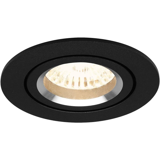 HLW LED LED Spot Set 6W - Kantelbare Ronde Inbouwspot Mat Zwart & Witte Spot