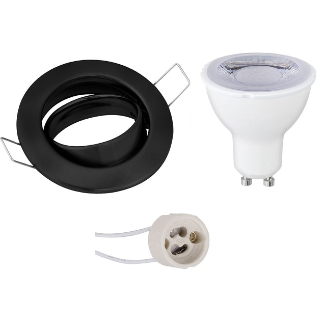 LED Spot GU10 6W Mat Zwart Ø82mm 390lm Dimbaar Lichtbronnen