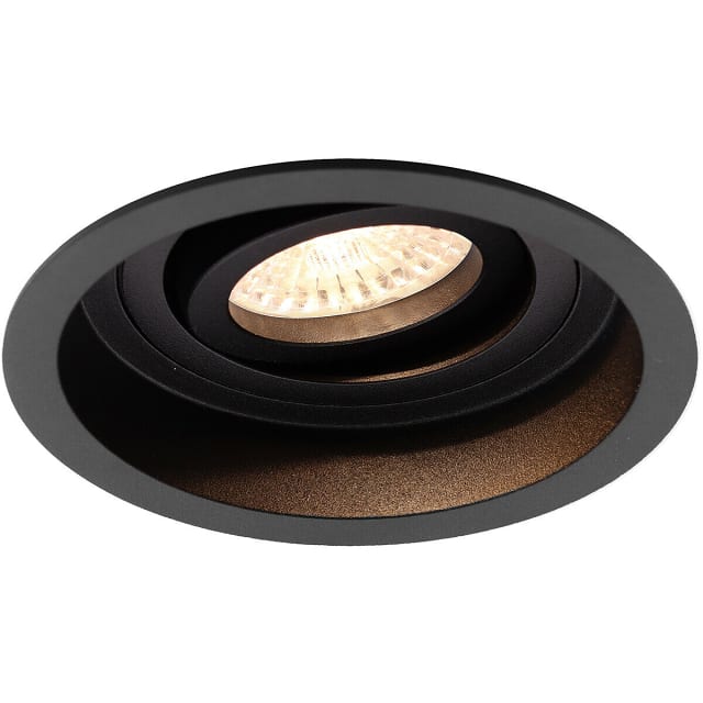 HLW LED Kantelbare 3W LED Spot Set - Ronde Inbouwspot Mat Zwart - Dimbare Witte & Zwarte Spot